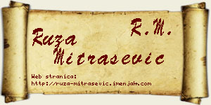 Ruža Mitrašević vizit kartica